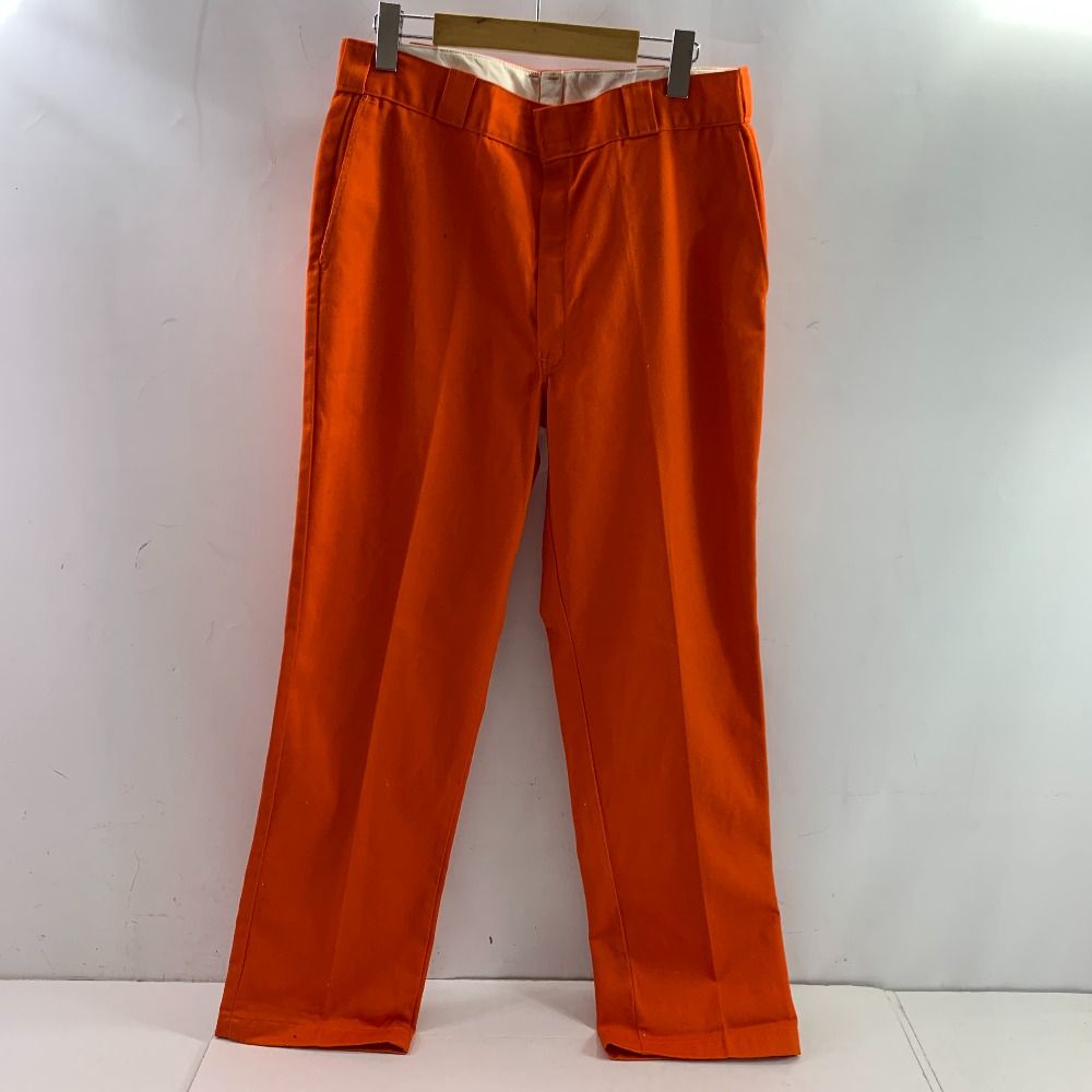 【中古】04w0289▽※DICKIES ディッキーズ ワークパンツ チノパン ストリート スケート ベーシック 定番 USA企画 ルーズストレートシルエットオレンジ W34L32 【八王子店】