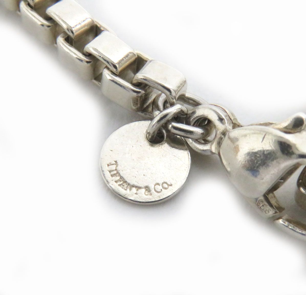 美品△TIFFANY＆CO. ティファニー SV925 ベネチアン チェーン スクエア  