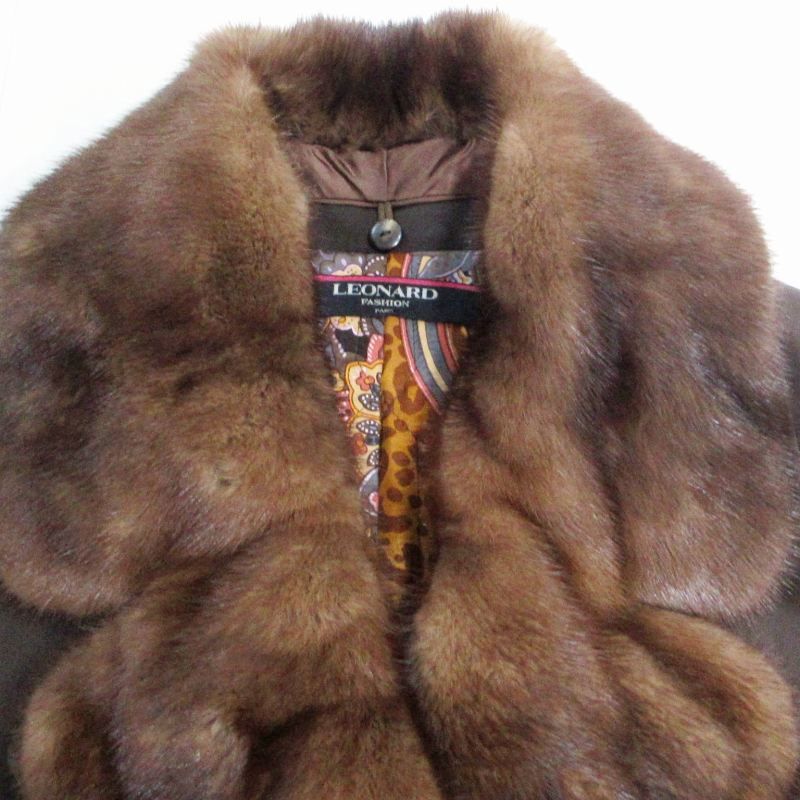 レオナール LEONARD FASHION 中綿コート ジャケット シルク 裏地