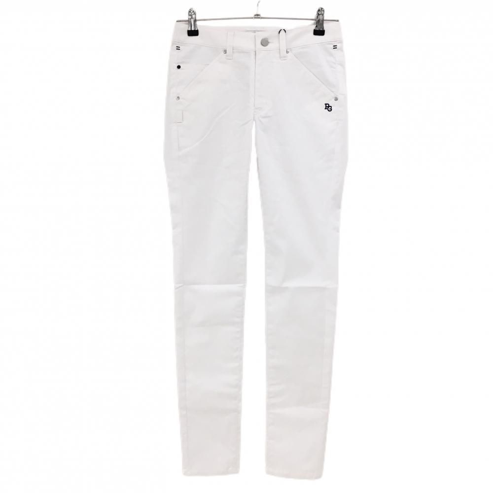 PEARLY GATES 刺繍ロゴ パンツ レディース 00 ベスト 【新品】パーリーゲイツ パンツ 白×ネイビー ロゴ刺しゅう