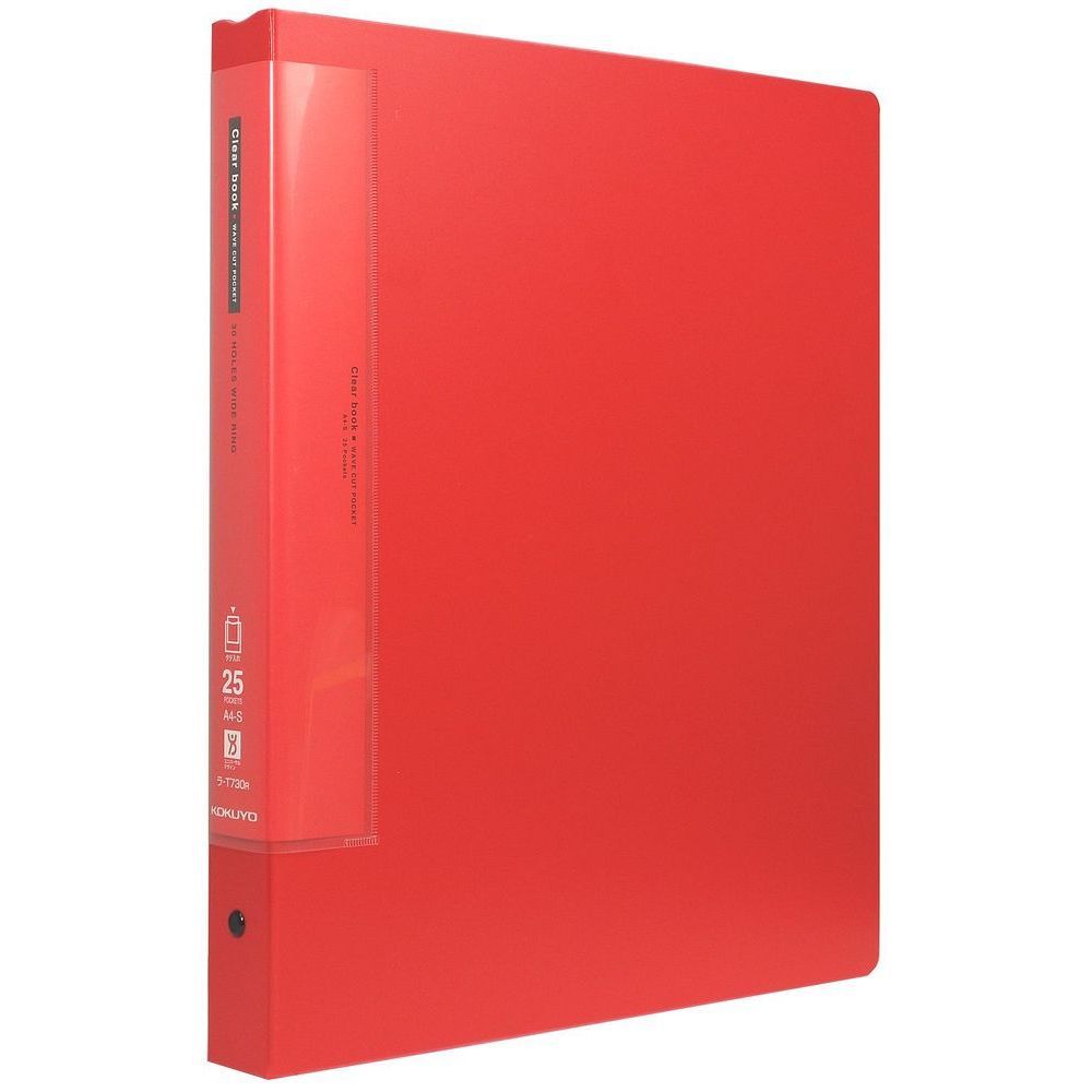まとめ買い コクヨ クリヤーブック ウェーブカット 替紙式 A4縦 25ポケット 赤 ラ-T730R 3冊セット