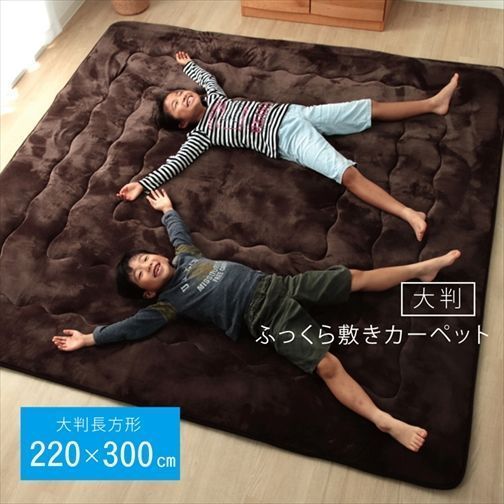 ラグ こたつ敷き布団 長方形大 幅広ラグ ブラウン 約220×300cm