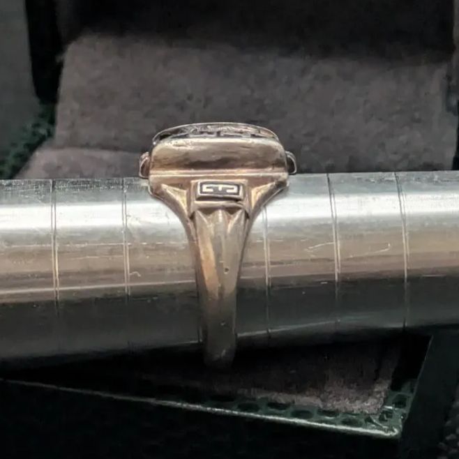 JOSTEN 1973年 スターリングシルバー925 10号 カレッジリング 緑 JOSTEN 1973年 スターリングシルバー925 10号 カレッジリング 緑