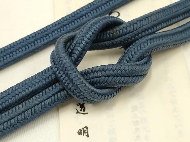 平和屋着物● 上 有職組紐道明 帯締め 冠組 紺鼠色 宮内庁御用 国立博物館御用 東京芸術大学御用 AABB3740ay