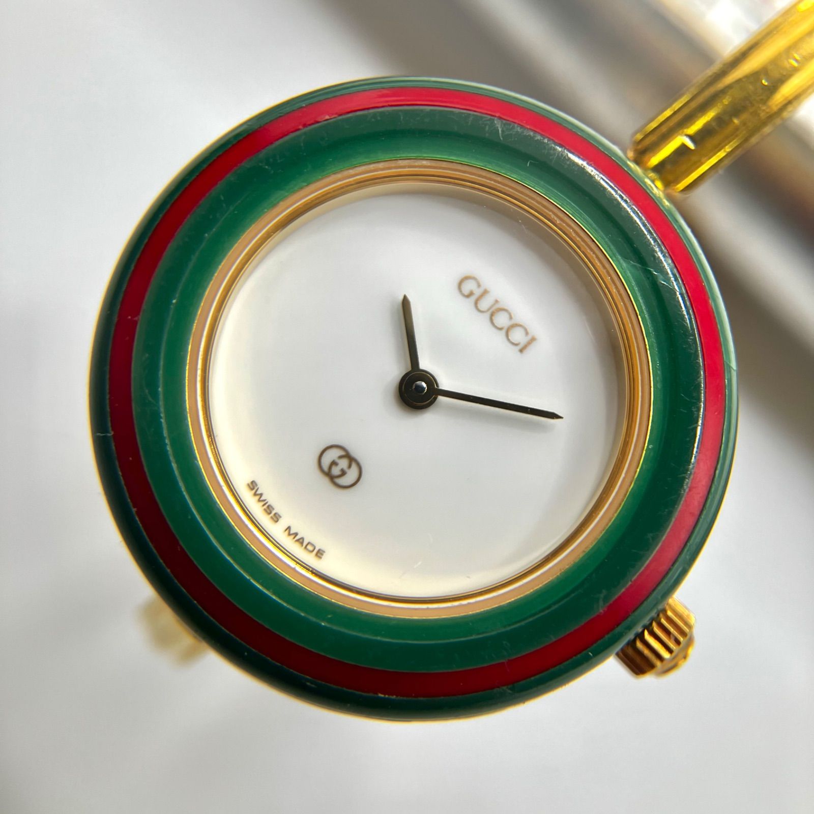 美品 中古】グッチ チェンジベゼル レディース腕時計 ホワイト - メルカリ 