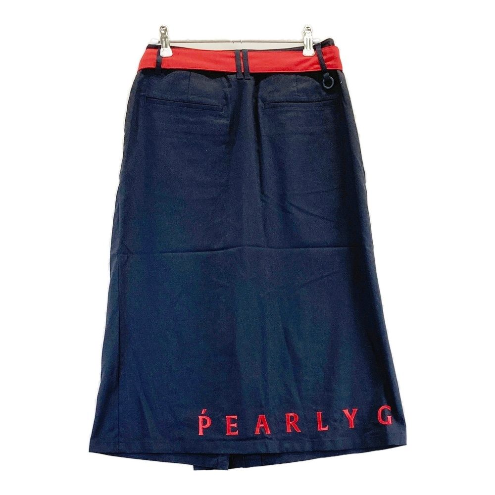 サイズ 1 PEARLY GATES パーリーゲイツ 055-2134312 ミドルプリーツ切替スカート ロゴ刺繍 ネイビー系 240101523846 ゴルフウェア レディース ストスト