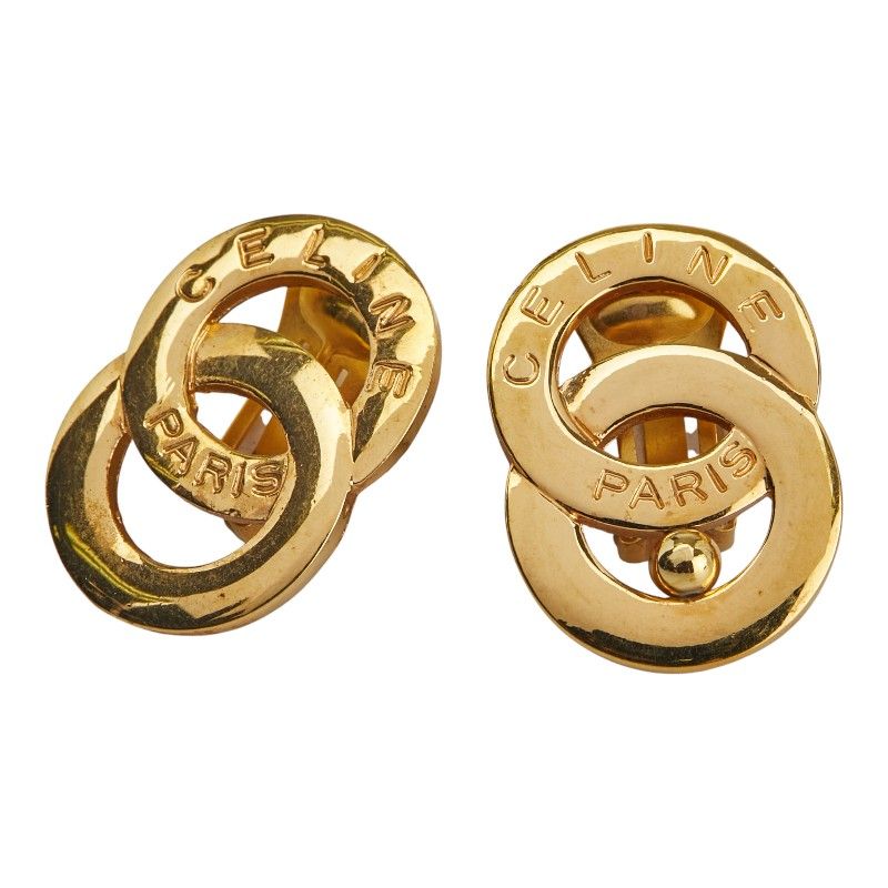 セリーヌ ロゴ ラウンド サークル ゴールド メッキ レディース CELINE 1-0235310