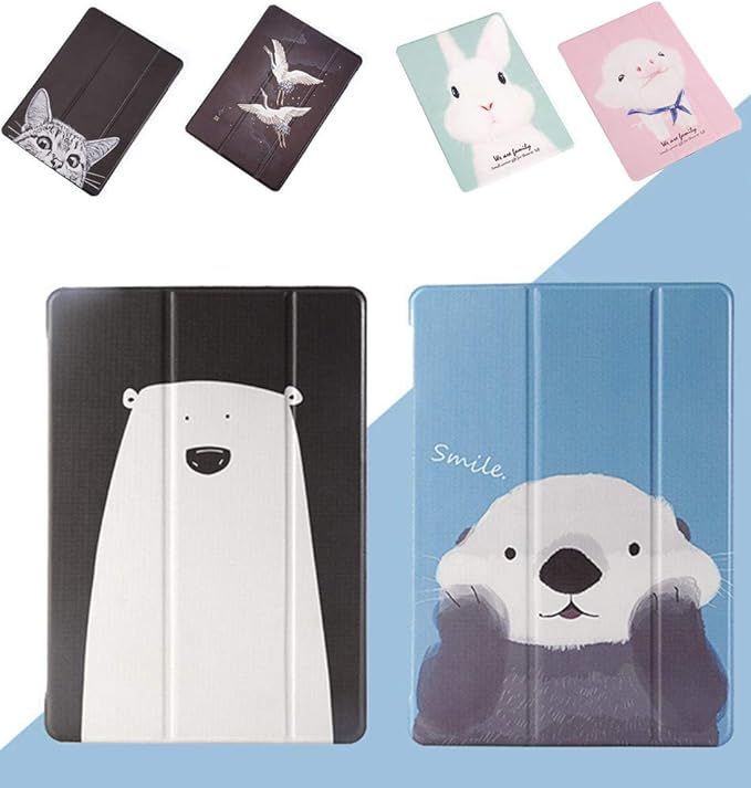 【在庫処分】iPad 9.7インチ iPad 6 7 Air 2 iPadPro9.7 ケース 背面透明 クリア 可愛い 動物 ラッコ クマ ウサギ 猫 鶴 柄 アイパッド 9.7 iPad6 iPad5 プロ カバー 印刷 プリント レザー TPU