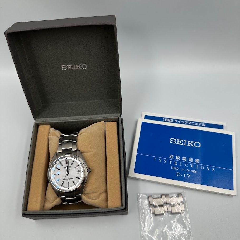 セイコーブライツ デイト ソーラー ブルー7B24-0BH0 セイコー ブライツ 7B24-0BH0 電波ソーラー 時計 腕時計 メンズ 中古