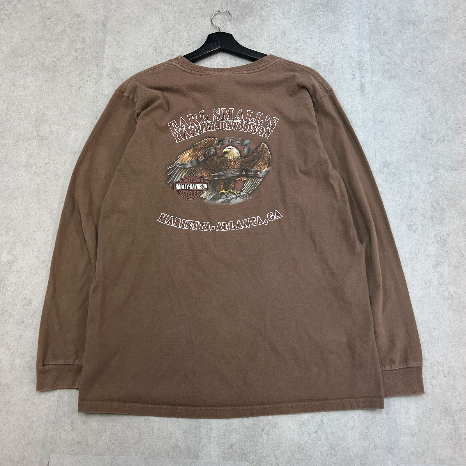 【USA製】ハーレーダビットソン両面ビックプリントロングTシャツ長袖　激レア Harley Davidson ハーレーダビッドソン 両面プリント ビッグプリント