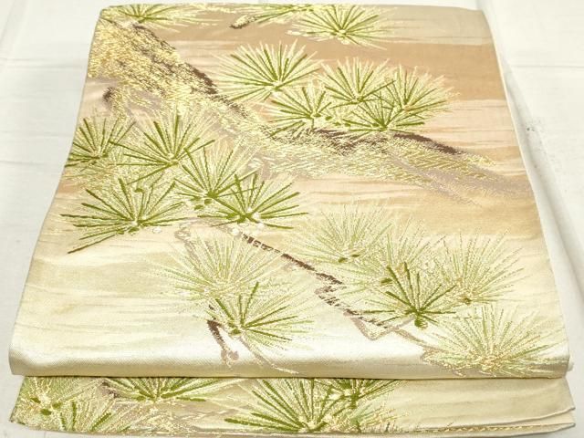 平和屋着物○両面 六通柄袋帯 横段吉祥文 金糸 正絹 逸品