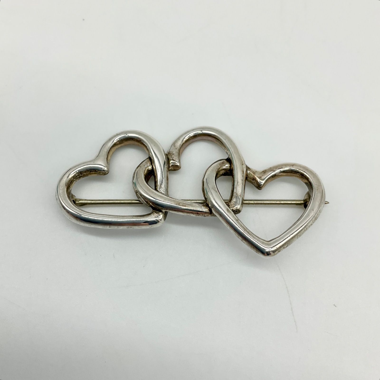ティファニー ブローチ トリプルハート 美品 Tiffany 箱付き