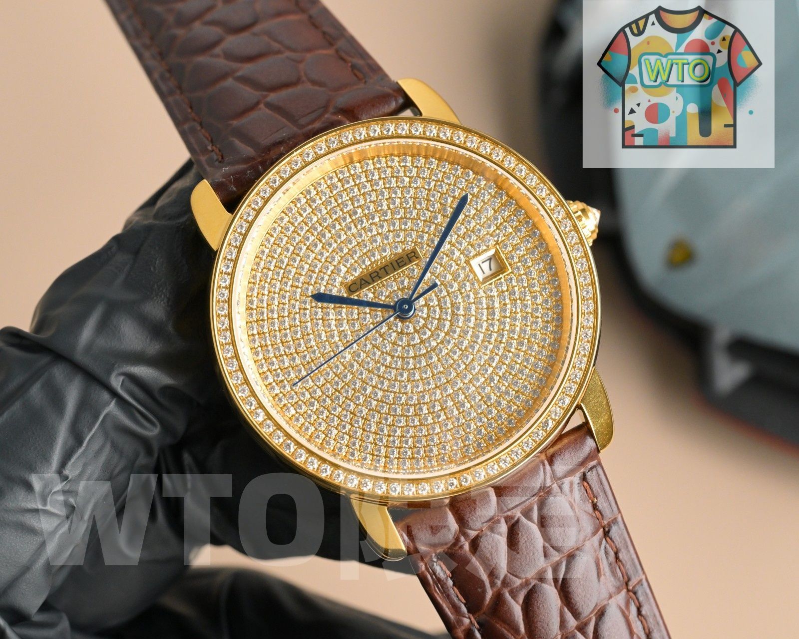 v*y様 Piaget ブラックダイヤル 時計 Piaget レクタングル 9254 YG ブラックダイアル 4Pダイヤ