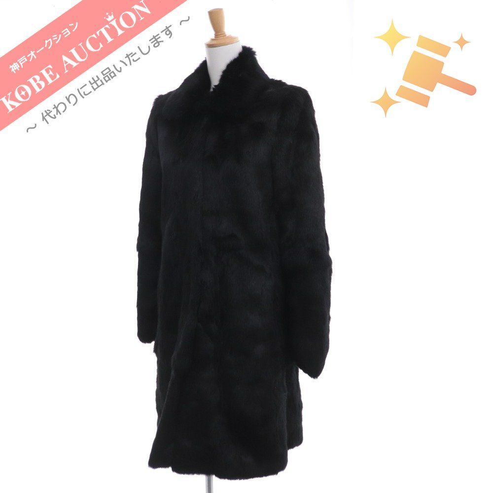 □ theory セオリー ロングコート ラビットファー 毛皮 アウター