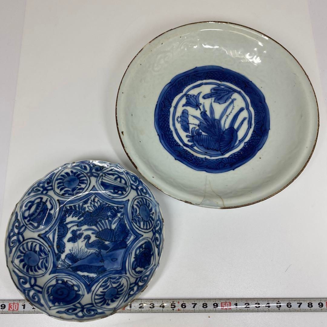 中国明時代　古染付皿2枚　直径14.5/20.7㎝　東さ6-0913③ 中国明時代 古染付皿2枚 直径14.5/20.7㎝ 東さ6-0913③ - メルカリ