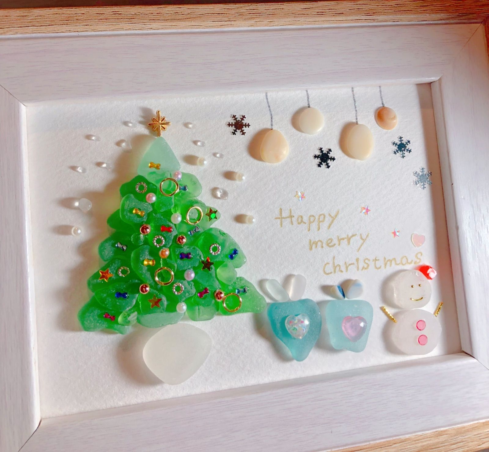 シーグラスアート あむ様ご確認用 素敵なクリスマスを♡小さい