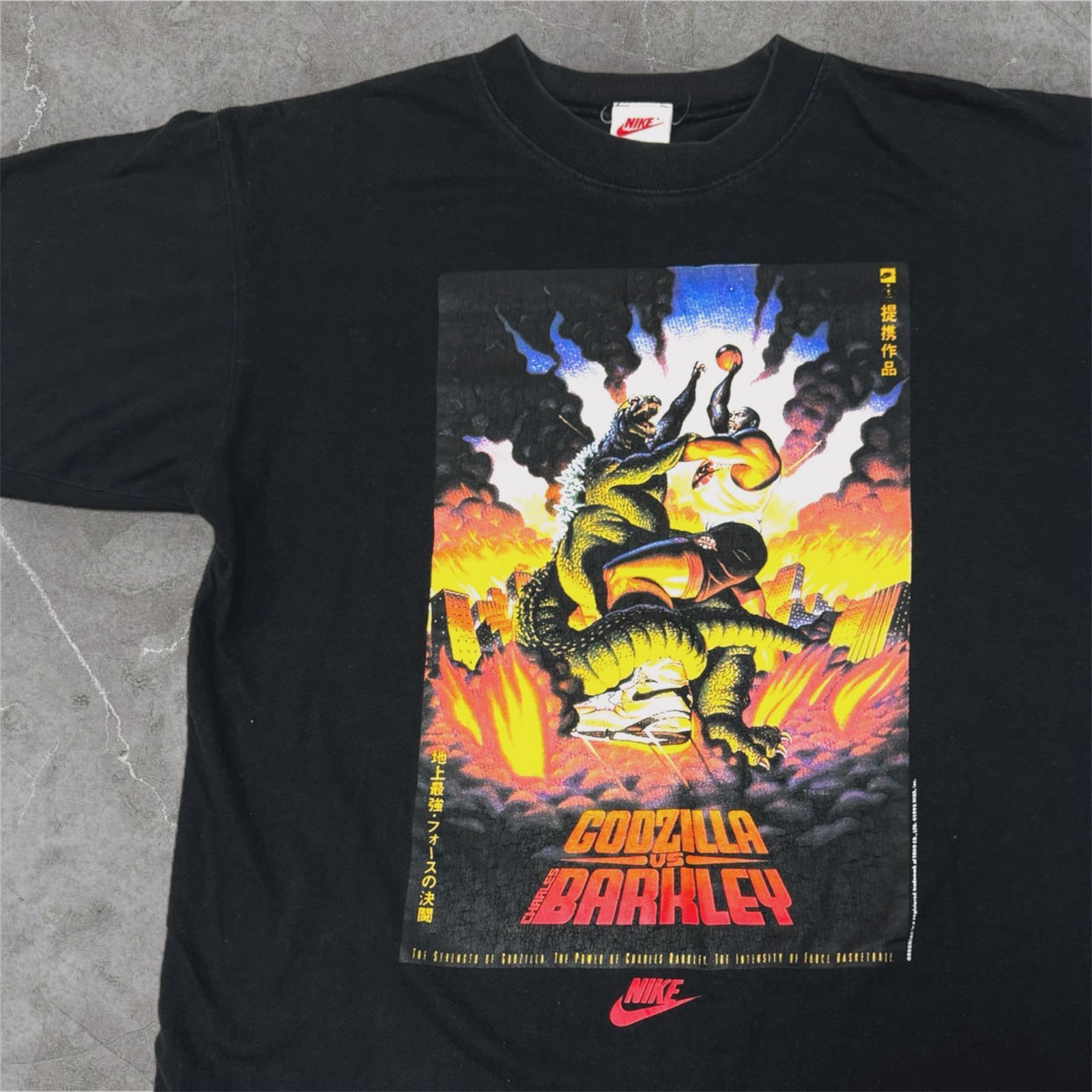 90's 00's NIKE GODZILLA CHARLES BARKLEY T-Shirt Black L
