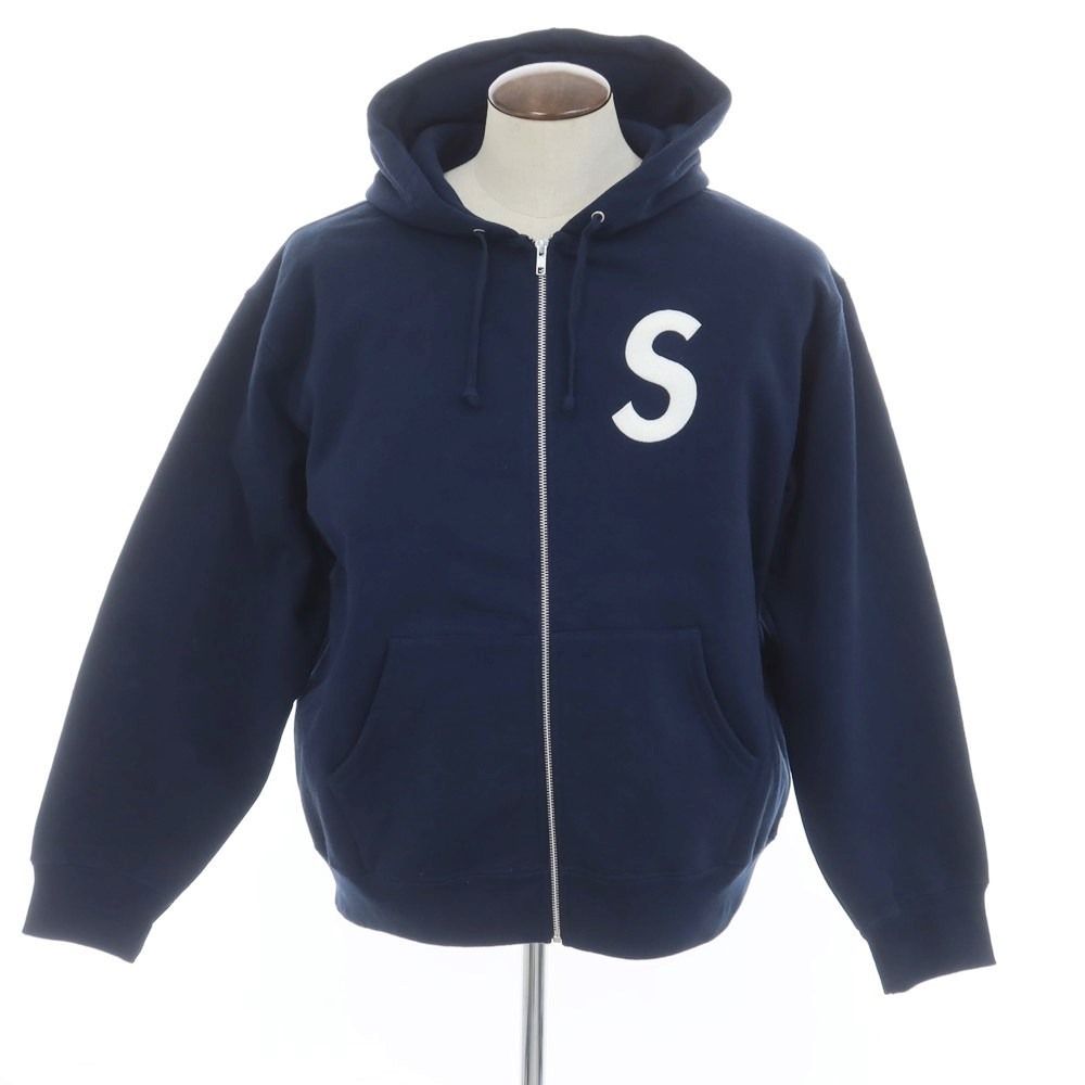 【中古】シュプリーム Supreme 2024年秋冬 S Logo Zip Up Hooded Sweatshirt ジップアップ パーカー ネイビー【サイズL】【メンズ】