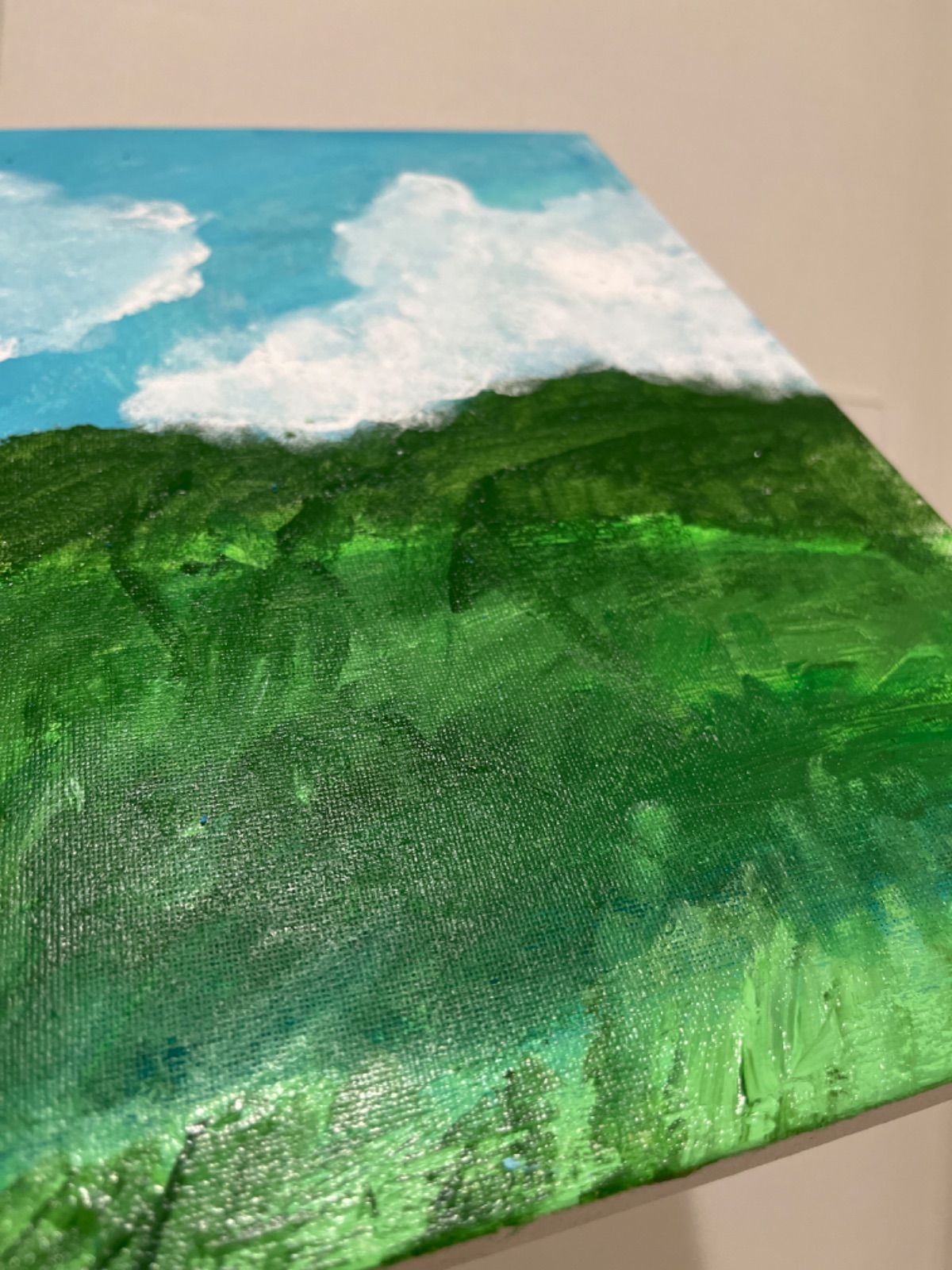 キャンバスアート アクリル絵の具 風景画 こどもの絵 - メルカリ