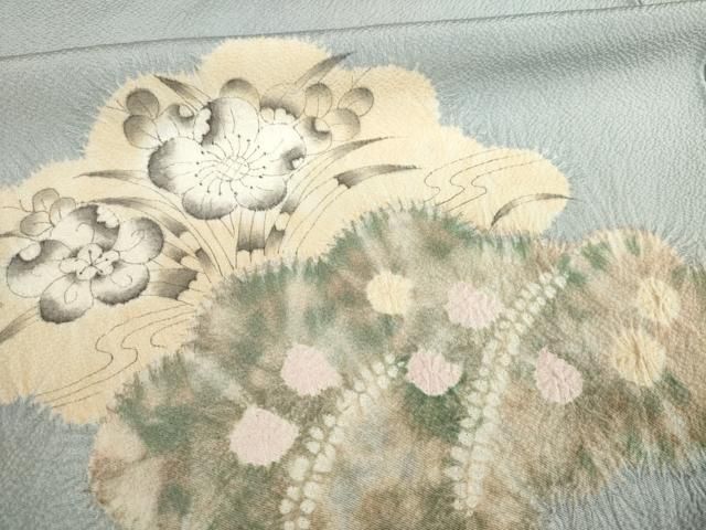 平和屋着物○訪問着 辻が花 絞り 雲重ね花文 正絹 逸品 AABA7982ck