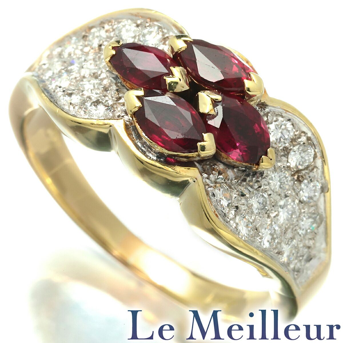 K18☆ルビー☆ダイヤ☆ファッション☆指輪☆リング☆USED品（中古品） 