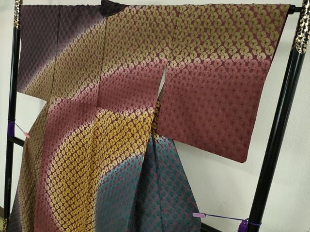 平和屋本店□極上 菅原工房 菅原結作 漢方染紬 訪問着 蜘蛛絞り 逸品