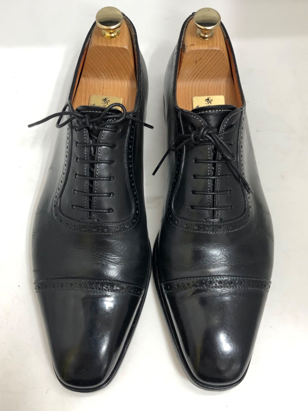 Santoni サントーニ イタリア製 ブラック 8 26.5cm シューツリー付き ⑤
