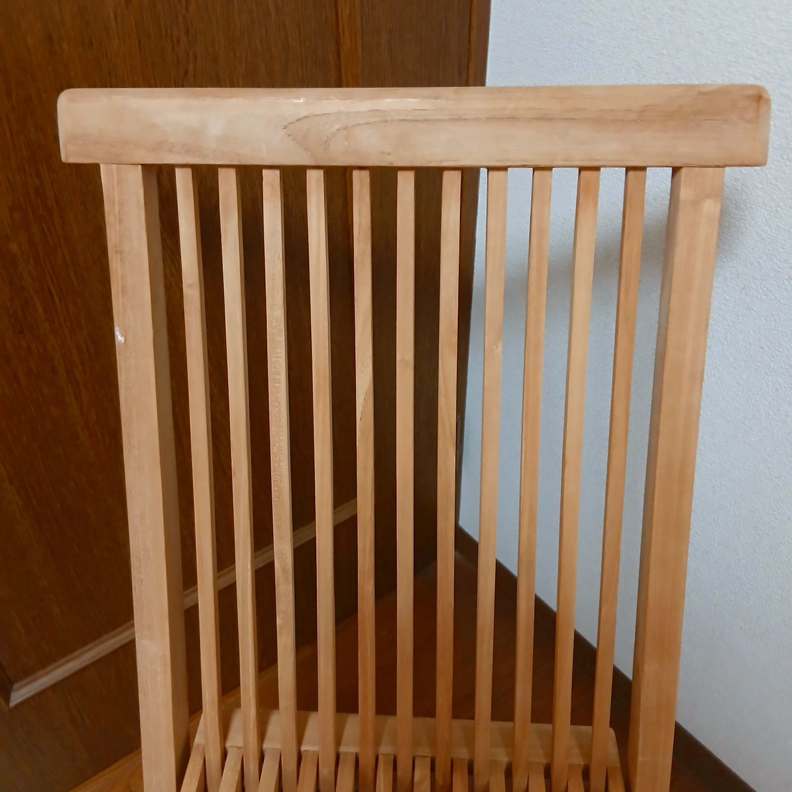 木製 スラットデザイン椅子 折りたたみ 天然木 ガーデンチェア 1脚