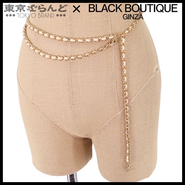 シャネル ココマーク レザー ヴィンテージ チェーンベルト ベージュ ゴールド シャネル ココマーク レザー ヴィンテージ チェーンベルト