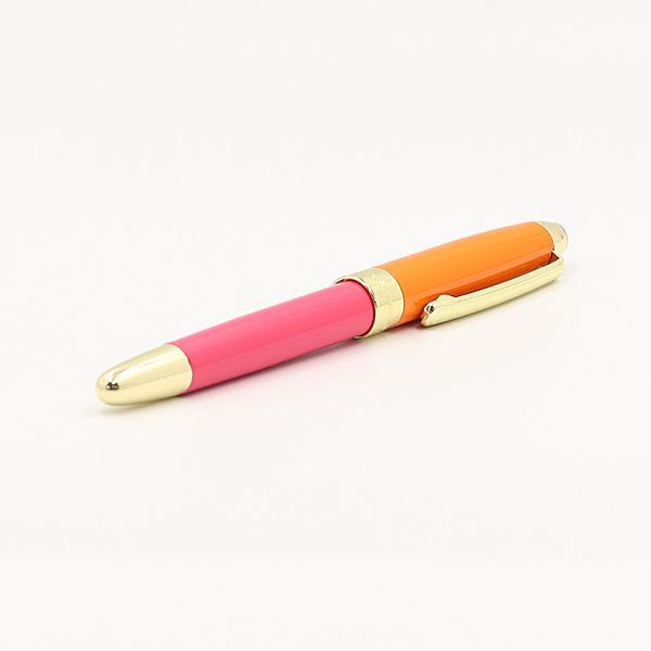 美品 ケイトスペード ピンク×オレンジ×ゴールド 箱付 ボールペン OGH 