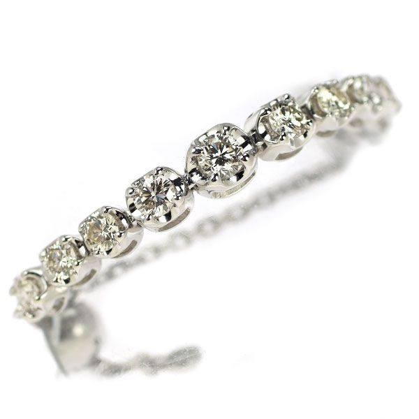 K18WG ダイヤモンド チェーン リング 0.40ct フリーサイズ - メルカリ