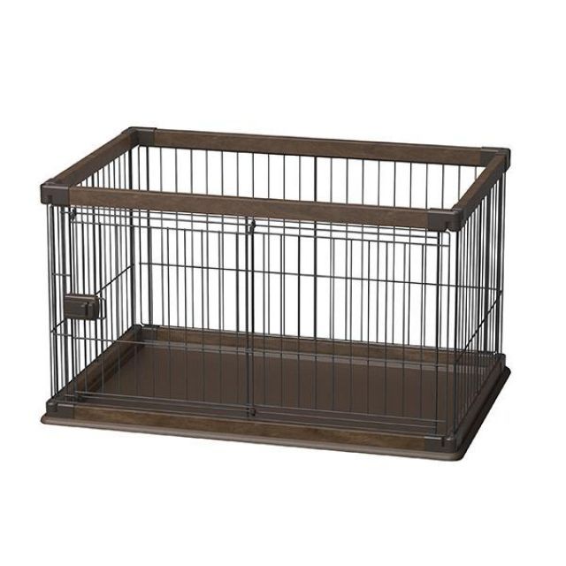 アイリスオーヤマ ウッディサークル PWSR-960LV ウォールナット 小型犬 中型犬用 ペットサークル ケージ