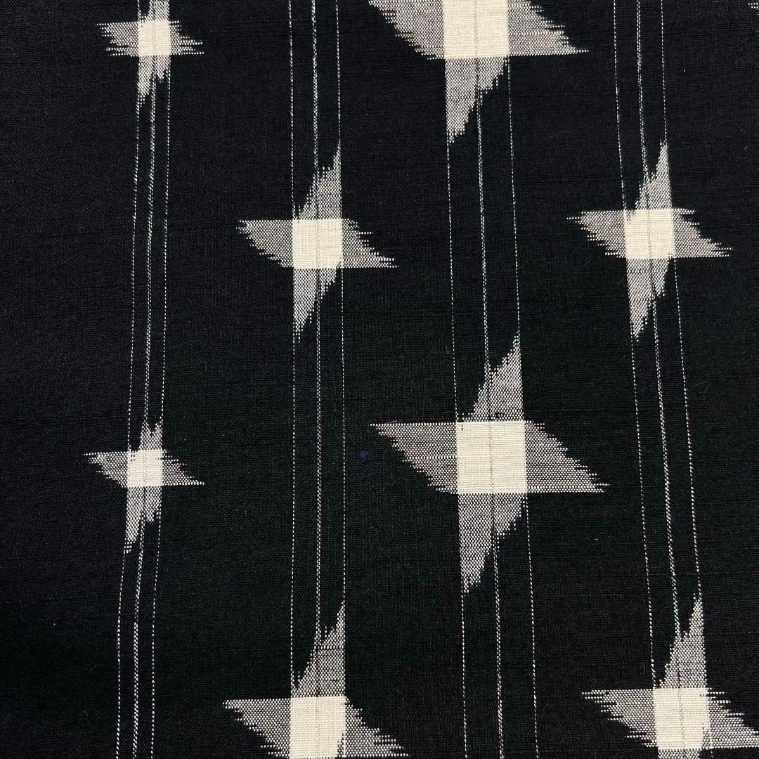 反物　着尺　Lame紬　紬　変わり菱　琉球絣　黒地　銀糸　着物　092a u 反物 着尺 Lame紬 紬 変わり菱 琉球絣 黒地 銀糸 着物 092a u - メルカリ