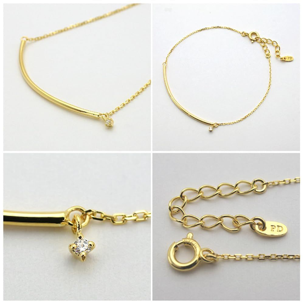  イエローゴールドメッキ キュービックジルコニア バー ブレスレット シルバー ピンキーアンドダイアン PINKY-DIANNE ブレスレット アクセサリー