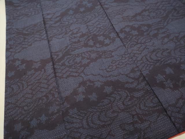 平和屋着物○本場玉結城紬 80亀甲 結織苑 流水風景文 証紙付き 正絹