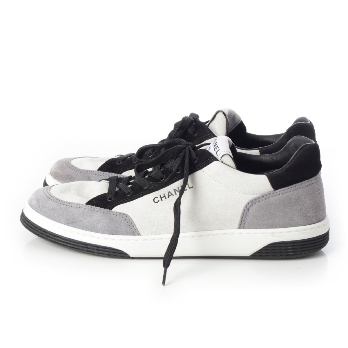 シャネル メンズ ココマーク スエード スニーカー G45086 グレー