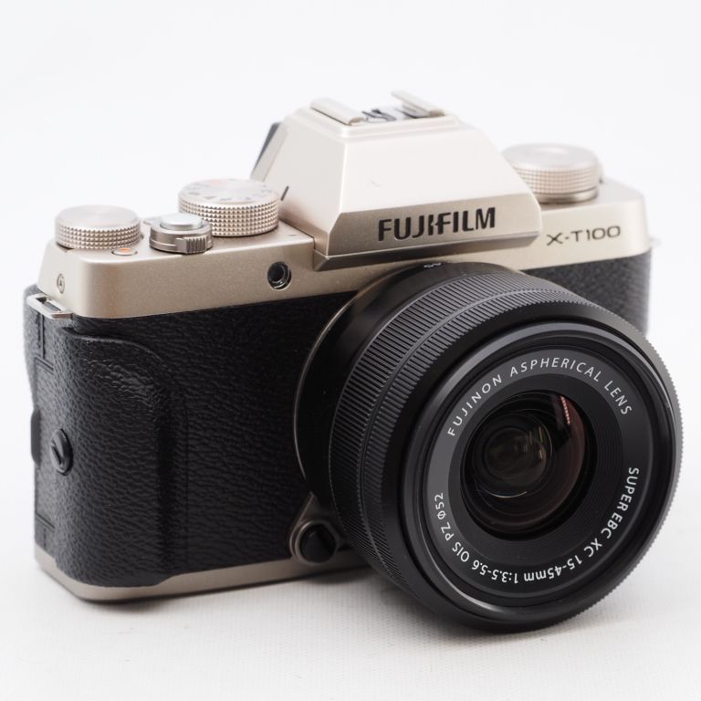 FUJIFILM フジフイルム ミラーレス一眼 X-T100レンズキット シャンパン