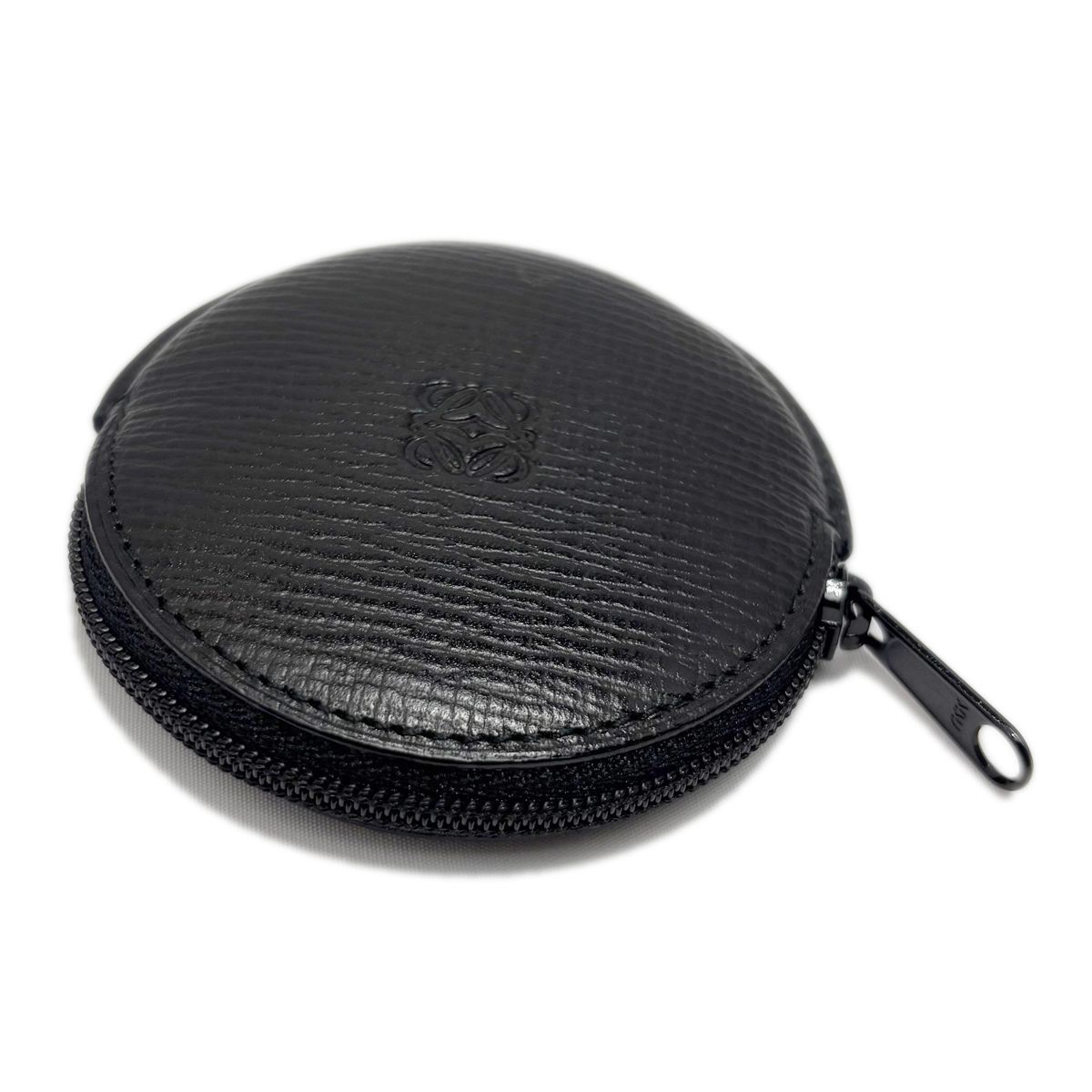 中古】 ロエベ アナグラム 旧ロゴ ミニコインケース レザー 丸型