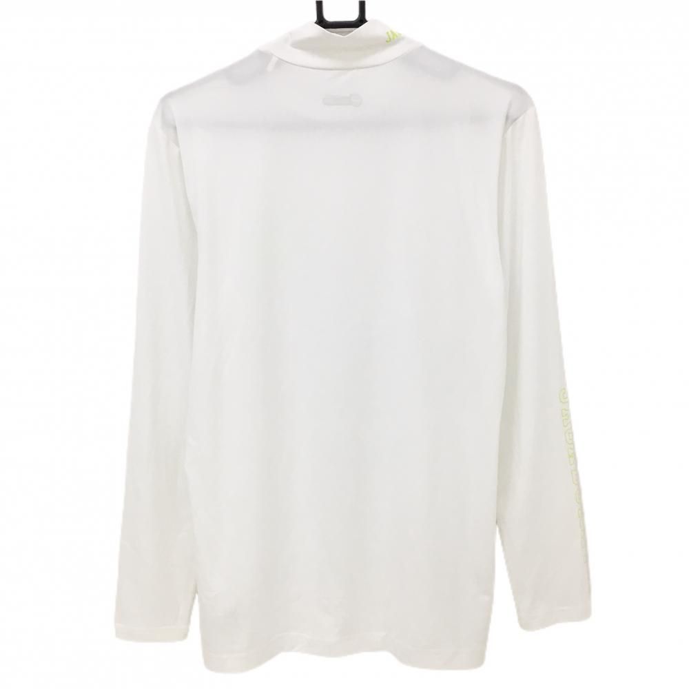 【新品】ジャックバニー/ハイネック/モックネック/6(XL)サイズ ジャックバニー 長袖ハイネックシャツ 白 ロゴライトグリーン