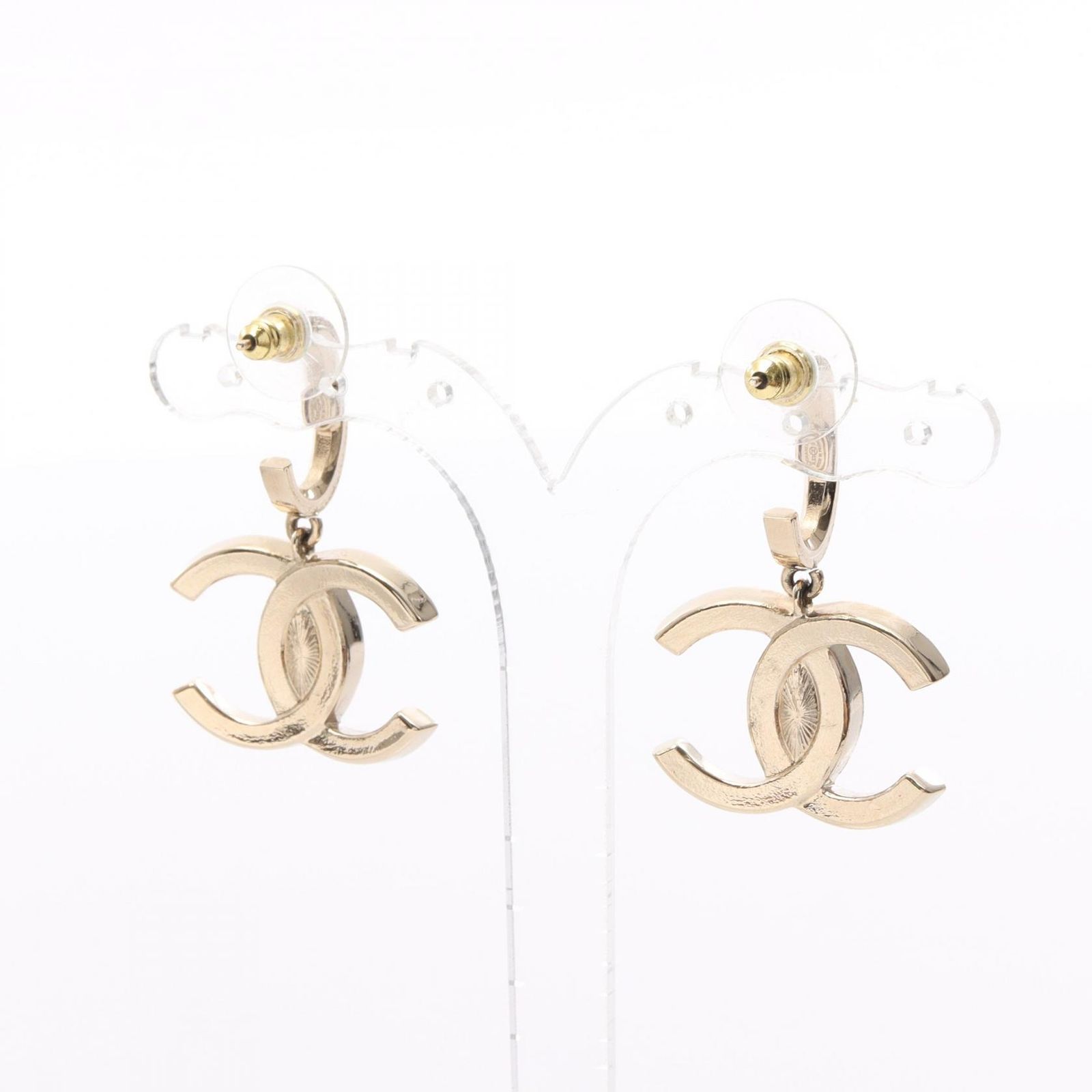 シャネル CHANEL ピアス ココマーク A23S GP ゴールドメッキ ココマークストーンピアス レディース Used A