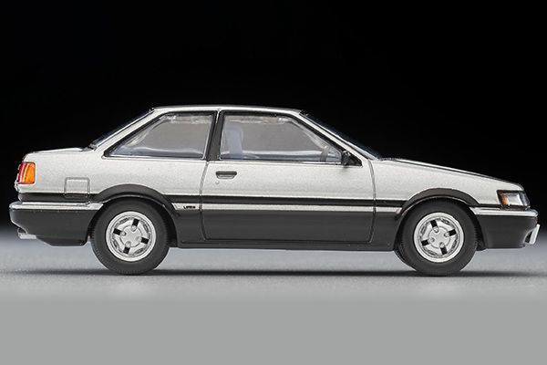 トヨタ カローラレビン 2ドア GT－APEX（銀／黒）84年式 LV-N284c【トミーテック社1/64ミニカー】【トミカの時】