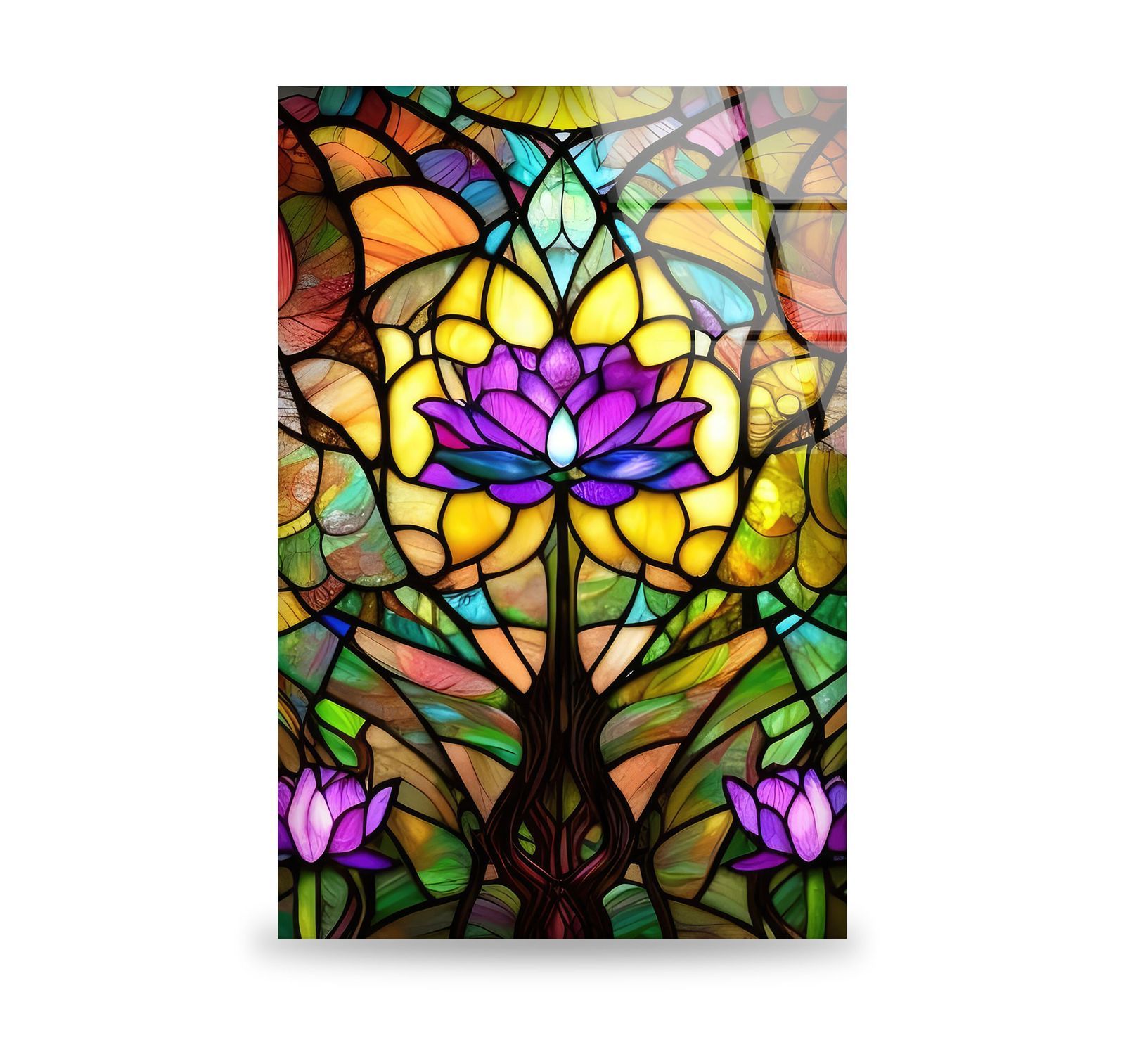 ガラスウォールアート ガラスアート素材：4mmの強化ガラス、ガラスの壁