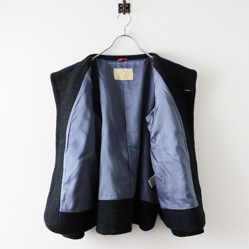 パラスパレス Pal'las Palace ウール ビッグカラー ヘリンボーン