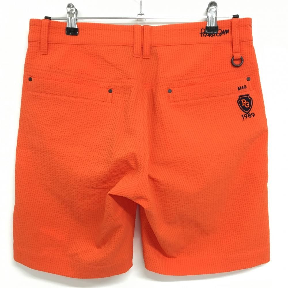 パーリーゲイツ ハーフパンツ オレンジ サッカー生地 ロゴネイビー メンズ 3 S ゴルフウェア モデル PEARLY GATES
