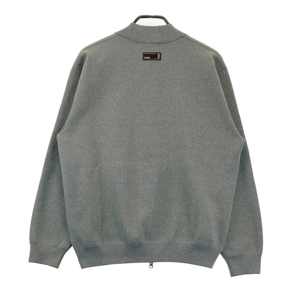 サイズ：L PING ピン 2023年モデル ニット ジップ ジャケット  グレー系 [240101415824] ゴルフウェア メンズ ストスト サイズ：L PING ピン 2023年モデル ニット ジップ ジャケット