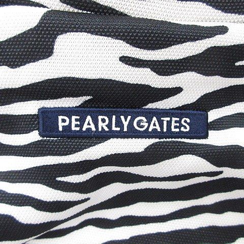 パーリーゲイツ PEARLY GATES ゴルフ スポーツウエア シャツ 長袖 ハイネック 総柄 ゼブラ柄 厚手 濃紺 白 ホワイト ネイビー 黒 ブラック 1 LLC-HASEGAWATOSO_COM