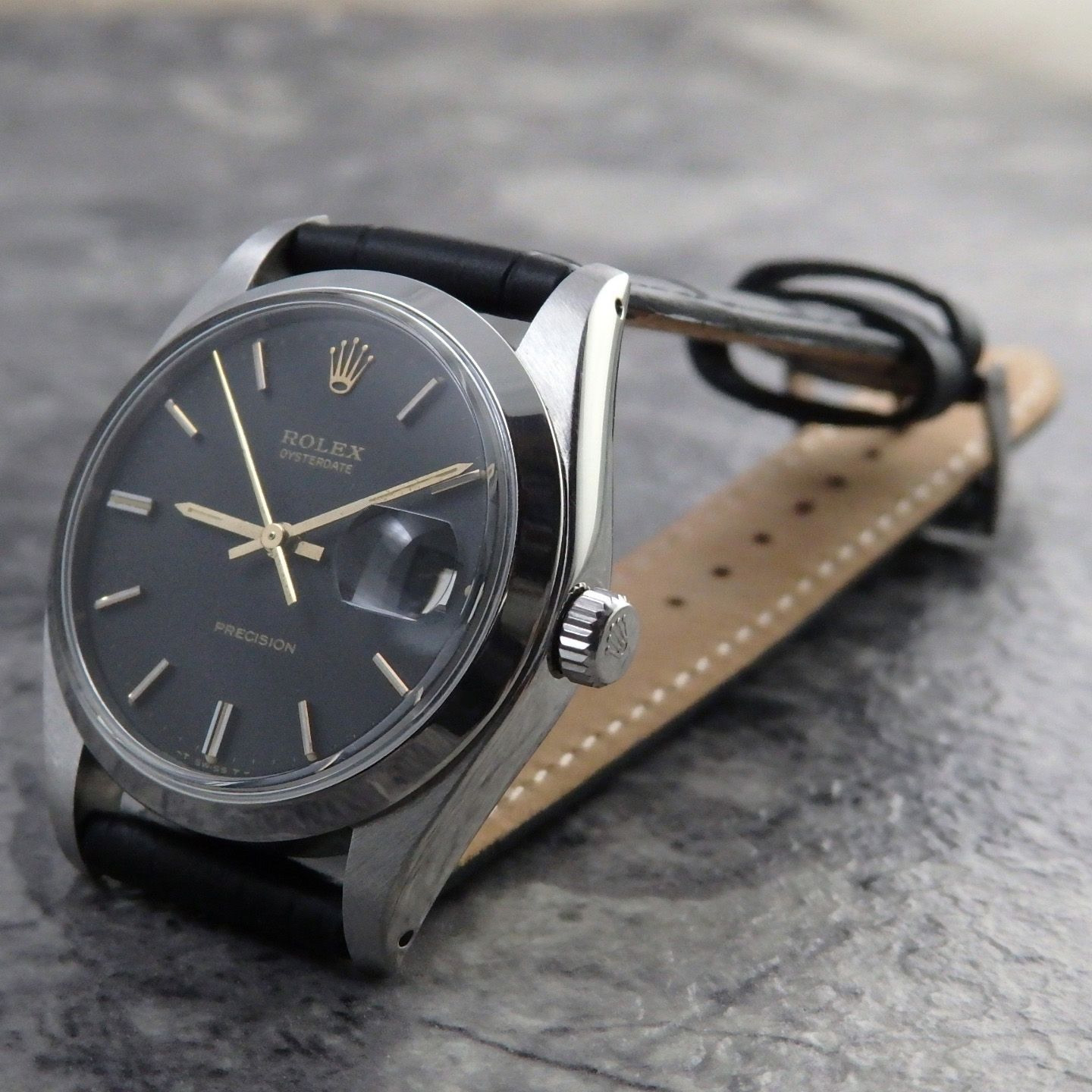 ロレックス OYSTER DATE オイスターデイト 6694 ブラック 黒文字盤 ROLEX ヴィンテージ 1980年 アンティークウォッチ