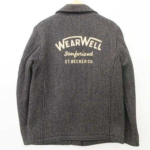 ストームベッカー STORM BECKER ビーチクロス ジャケット WEARWELL ウール 裏起毛 ブルゾン M 黒 ブラック