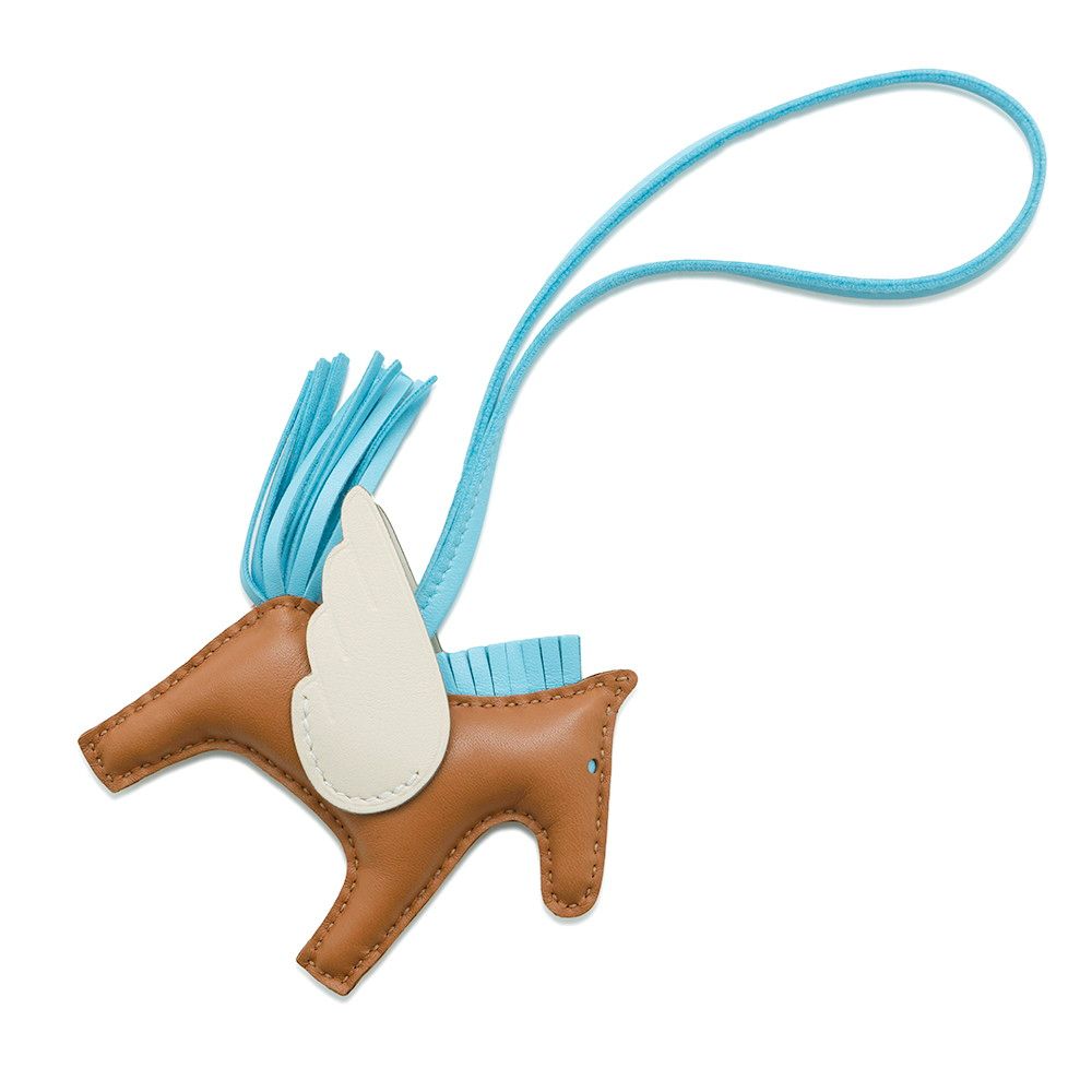 エルメス バッグチャーム ロデオPM ペガサス ゴールド/セレステ/クレ  