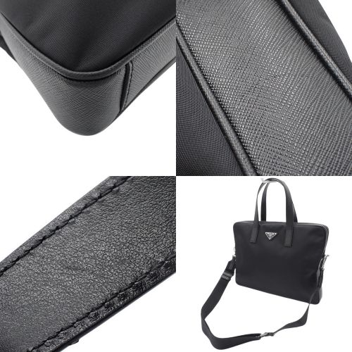 PRADA プラダ　ビジネスバッグ サフィアーノレザー 三角ロゴプレート 本物 PRADA プラダ ビジネスバッグ サフィアーノレザー 三角ロゴプレート